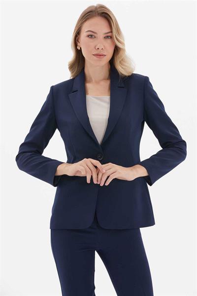 Erkek Yaka Tek Düğme Ceket  /  LACİVERT