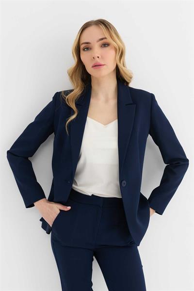 Erkek Yaka Tek Düğme Ceket  /  LACİVERT