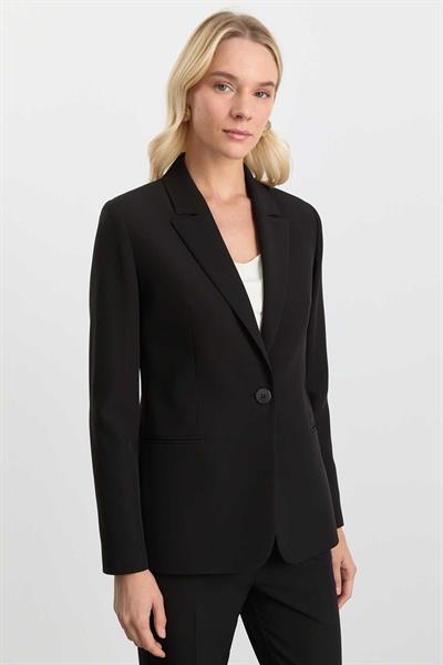 Erkek Yaka Tek Düğme Ceket  /  SİYAH