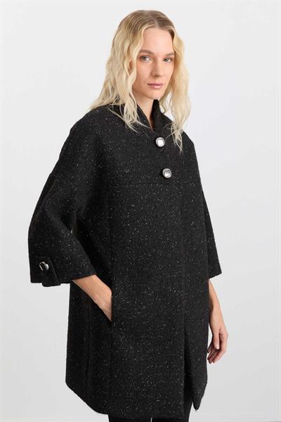 Hakim Yaka Truvakar Kol Simli Kaban  /  SİYAH