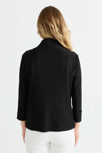 Hakim Yaka Yakası Parçalı Agraflı Ceket  /  SİYAH