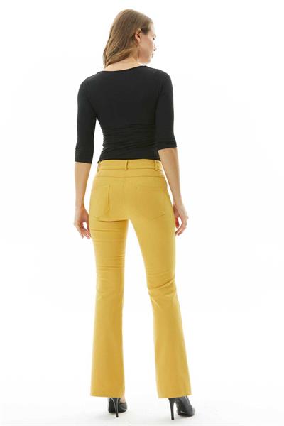 İspanyol Paça Spor Cep Cebi Parçalı Pantolon  /  HARDAL