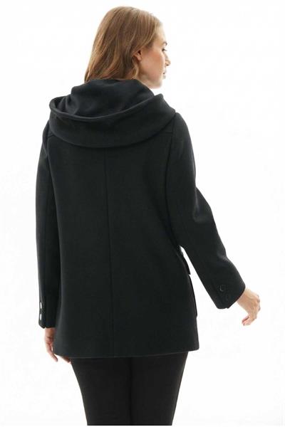 Kapüşonlu Önü Çıtçıtlı Kaban  /  SİYAH