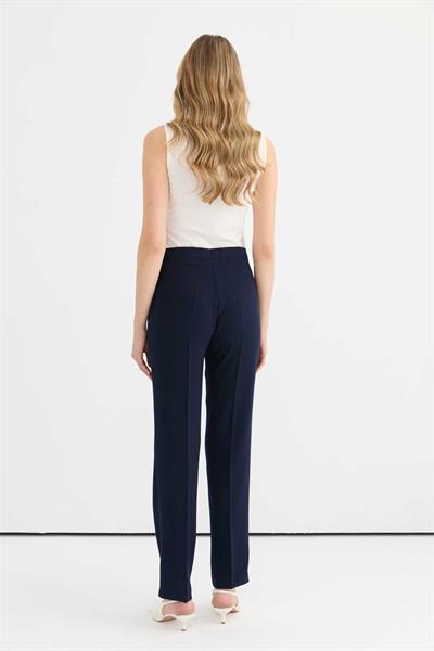 Kare Cep  Boru Paça Pantolon  /  LACİVERT