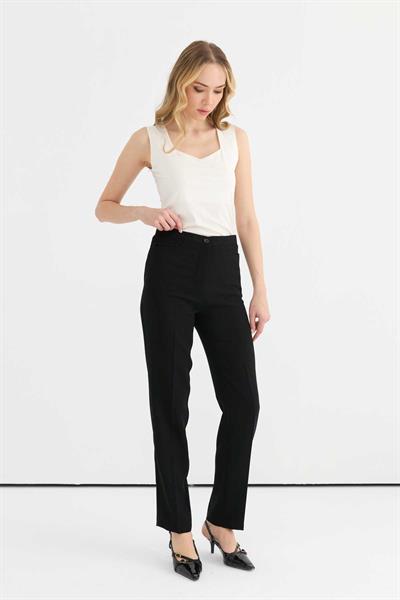 Kare Cep  Boru Paça Pantolon  /  SİYAH