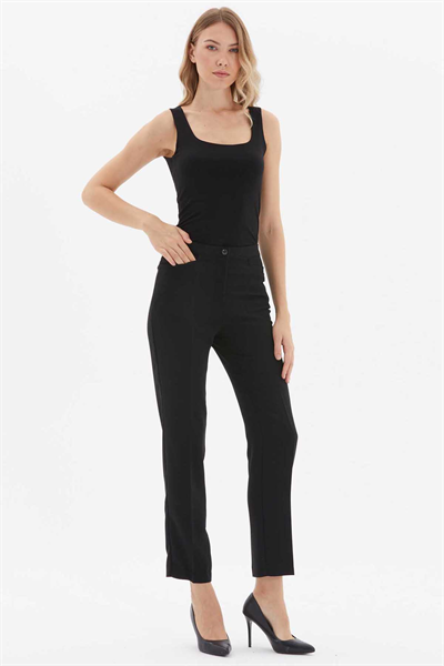 Kare Cep  Boru Paça Pantolon  /  SİYAH