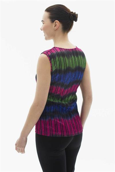 Kare Yaka Kendinden Simli Çizgili Bluz  /  YEŞİL