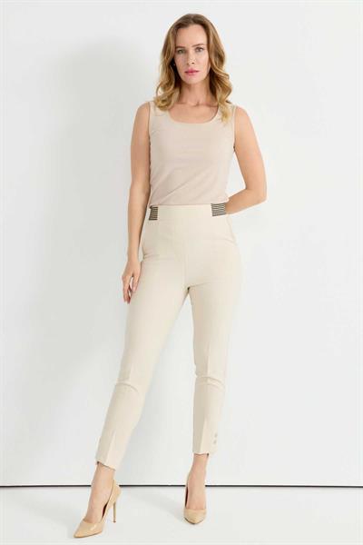 Kemeri Çizgili Lastikli Dar Paça Pantolon  /  TAŞ