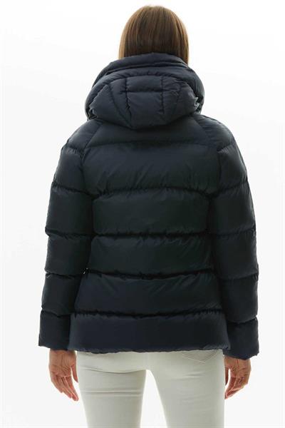 Kendinden Kapüşonlu Grogrenli Kısa Mont  /  LACİVERT