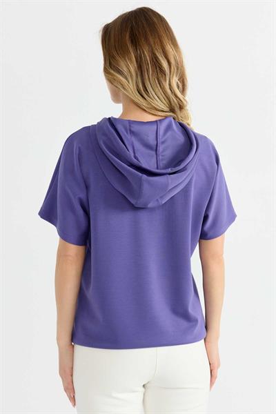 Kendinden Kapüşonlu Kanguru Cep Bluz  /  MOR
