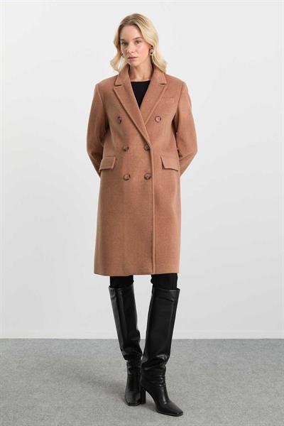 Kruvaze Erkek Yaka Kaban  /  CAMEL