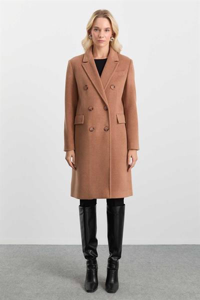 Kruvaze Erkek Yaka Kaban  /  CAMEL