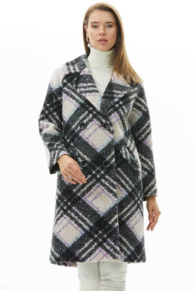 Kruvaze Raglan Kol Ekose Kaban  /  MAVİ