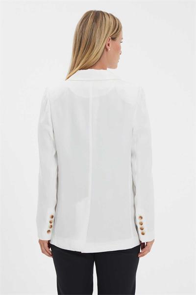 Önü Agraflı Uzun Ceket  /  EKRU