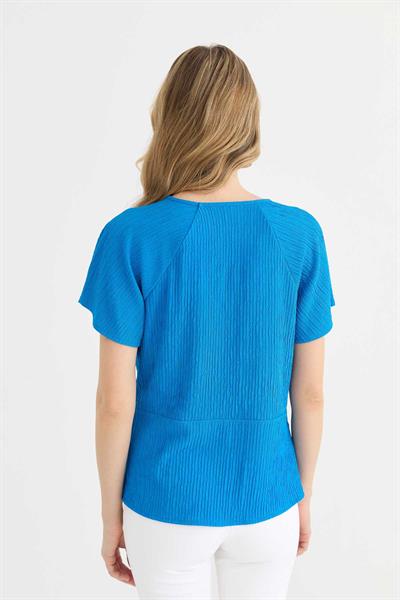 Önü Bağlamalı Bürümcük Bluz  /  MAVİ