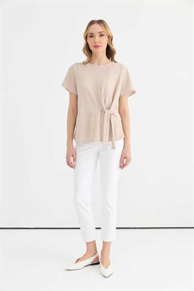 Önü Bağlamalı Bürümcük Bluz  /  TAŞ