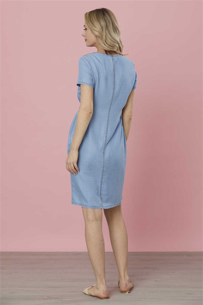 Önü Fermuarlı V Yaka Elbise  /  A.MAVİ