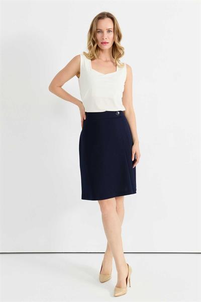 Sol Tarafı Plili Etek  /  LACİVERT