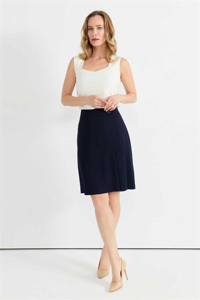 Sol Tarafı Plili Etek  /  LACİVERT