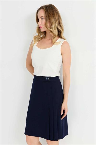 Sol Tarafı Plili Etek  /  LACİVERT