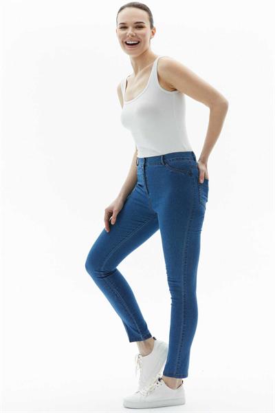 Spor Cep Dar Paça Kot Pantolon  /  İNDİGO