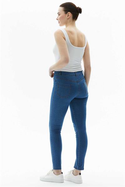 Spor Cep Dar Paça Kot Pantolon  /  İNDİGO