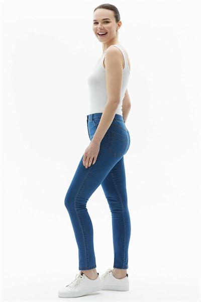 Spor Cep Dar Paça Kot Pantolon  /  İNDİGO
