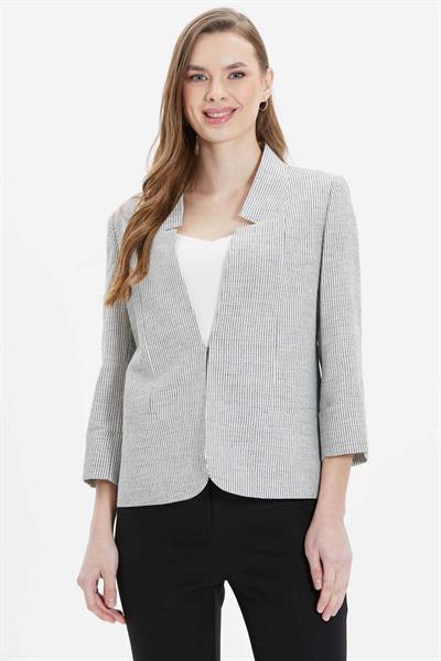 Truvakar Kol Çizgili Ceket  /  SİYAH