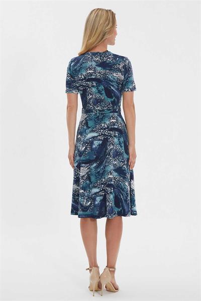 V Yaka Emprime Elbise  /  MAVİ