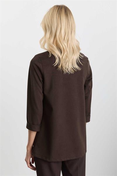 Yakası Katlamalı Fitilli Ceket  /  KAHVE