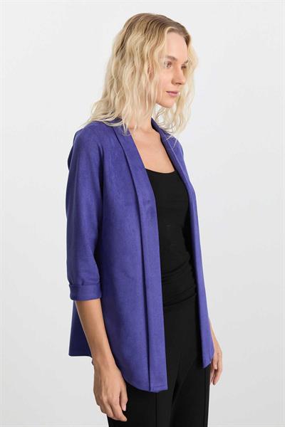 Yakası Katlamalı Fitilli Ceket  /  MAVİ