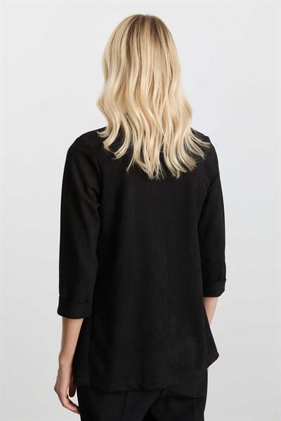 Yakası Katlamalı Fitilli Ceket  /  SİYAH