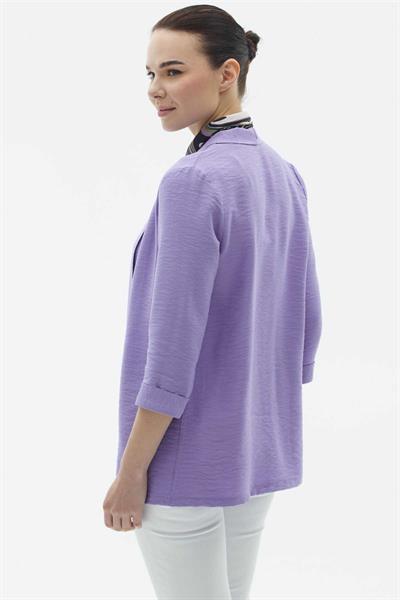 Yakası Katlamalı Truvakar Kol Ceket  /  LİLA