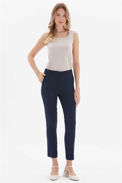 Yan Cep Dar Paça Pantolon  /  LACİVERT