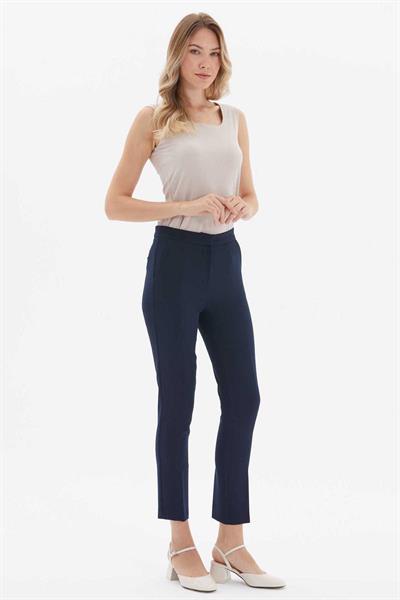 Yan Cep Dar Paça Pantolon  /  LACİVERT