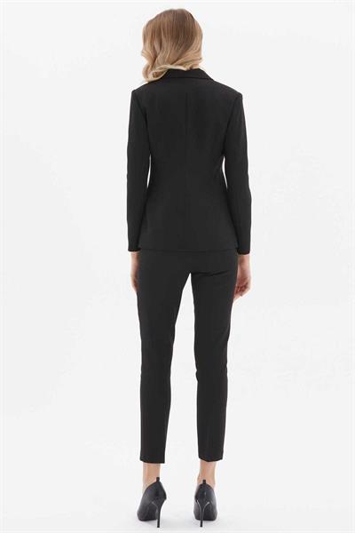 Yan Cep Dar Paça Pantolon  /  SİYAH