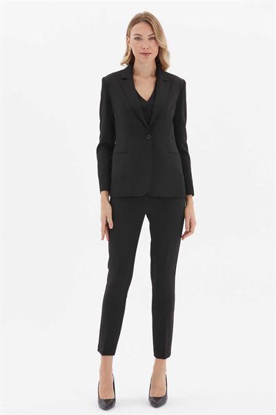 Yan Cep Dar Paça Pantolon  /  SİYAH