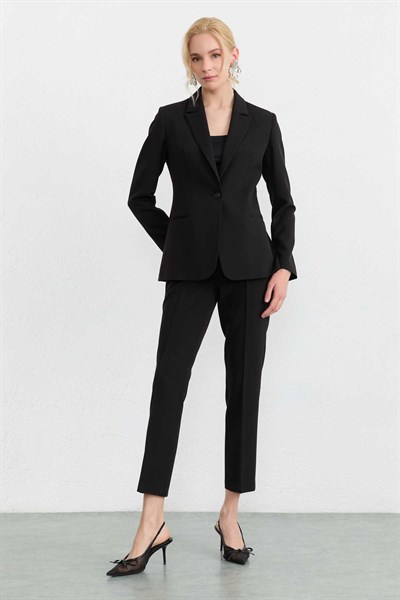 Yan Cep Dar Paça Pantolon  /  SİYAH