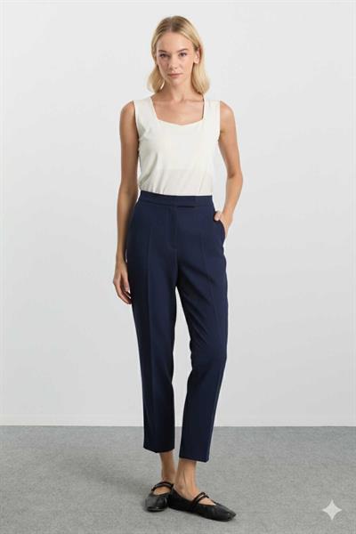 Yanı Lastikli Yan Cep Boru Paça Pantolon  /  LACİVERT