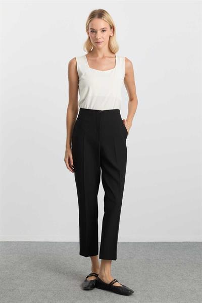 Yanı Lastikli Yan Cep Boru Paça Pantolon  /  SİYAH