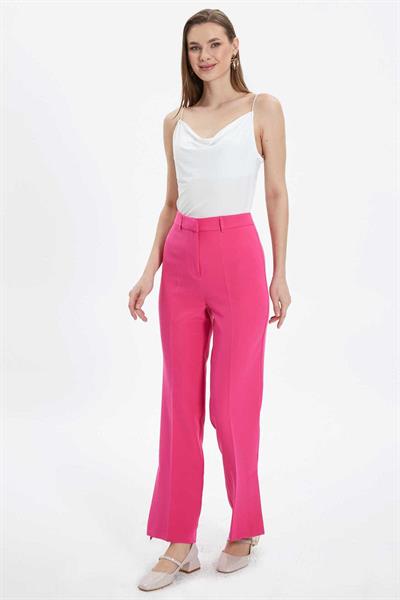 Yanları Yırtmaçlı Cepsiz Pantolon  /  PEMBE