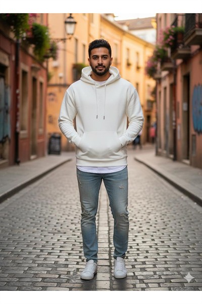Legan Erkek Giyim Sweatshırt Beyaz