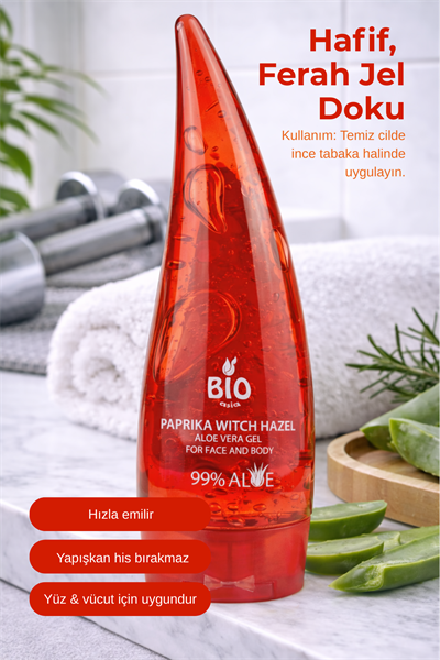 Bio Asia 4lü Bitkisel Güç Jel – Aloe Vera + Matcha + At Kestanesi + Paprika Yüz & Vücut Sıkılaştırıcı 250 ml