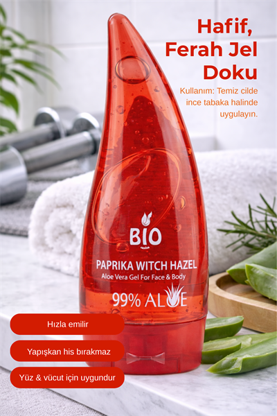 Bio Asia 4lü Bitkisel Güç Jel – Aloe Vera + Matcha + At Kestanesi + Paprika Yüz & Vücut Sıkılaştırıcı 120 ml