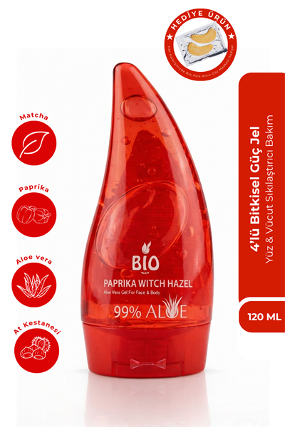 Bio Asia 4lü Bitkisel Güç Jel – Aloe Vera + Matcha + At Kestanesi + Paprika Yüz & Vücut Sıkılaştırıcı 120 ml