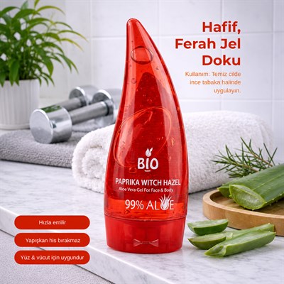Bio Asia 4lü Bitkisel Güç Jel – Aloe Vera + Matcha + At Kestanesi + Paprika Yüz & Vücut Sıkılaştırıcı 120 ml