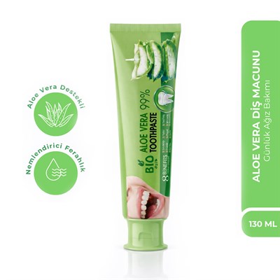 Bio AsiaBio Asia Aloe Vera Diş Macunu – Hassas Dişlere Uygun Yatıştırıcı & Doğal Temizlik 130 ml