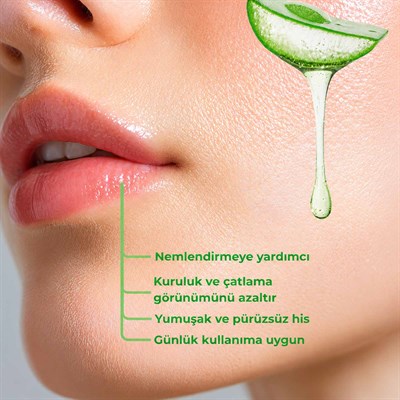 Bio Asia Aloe Vera Lip Balm – Yoğun Nemlendirici, Onarıcı Bitkisel Dudak Bakımı (Renksiz)