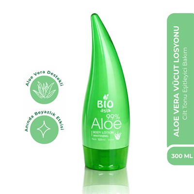 Bio Asia Aloe Vera Vücut Losyonu – Derin Nemlendiren, Ferahlatıcı & Yatıştırıcı Bakım 300 ml