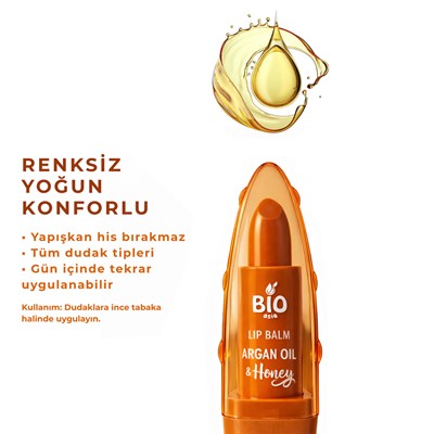 Bio Asia Argan Yağı & Bal Lip Balm – Yoğun Onarım Etkili Doğal Dudak Besleyicisi